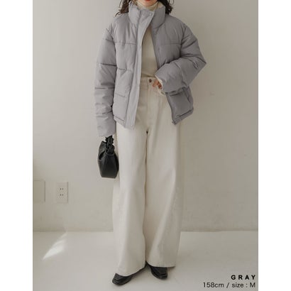 [OUTER COLLECTION]マイクロタフタ配色フェイクダウンジャケット （グレー）｜詳細画像
