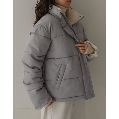 [OUTER COLLECTION]マイクロタフタ配色フェイクダウンジャケット （グレー）｜詳細画像