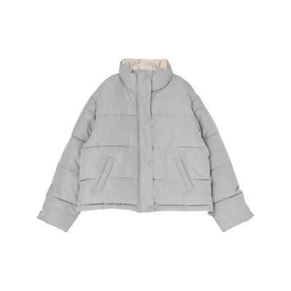 [OUTER COLLECTION]マイクロタフタ配色フェイクダウンジャケット （グレー）｜詳細画像