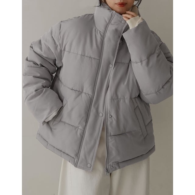 [OUTER COLLECTION]マイクロタフタ配色フェイクダウンジャケット （グレー）