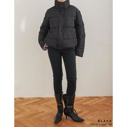 [OUTER COLLECTION]マイクロタフタ配色フェイクダウンジャケット （ブラック）｜詳細画像