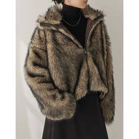 [OUTER COLLECTION]フェイクファースタンドブルゾン （ベージュ）