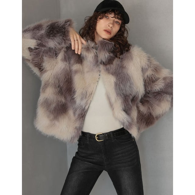 [OUTER COLLECTION]フェイクファースタンドブルゾン （ミックスベージュ）