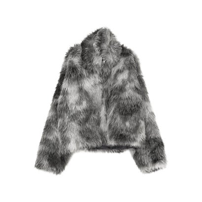 [OUTER COLLECTION]フェイクファースタンドブルゾン （ミックスグレー）｜詳細画像