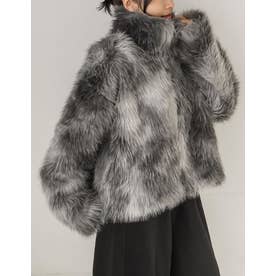[OUTER COLLECTION]フェイクファースタンドブルゾン （ミックスグレー）