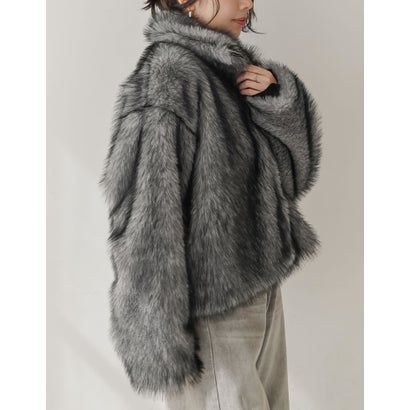 [OUTER COLLECTION]フェイクファースタンドブルゾン （グレー）｜詳細画像