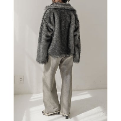 [OUTER COLLECTION]フェイクファースタンドブルゾン （グレー）｜詳細画像