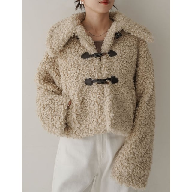 [OUTER COLLECTION]プードルファーダッフルジャケット （ライトベージュ）