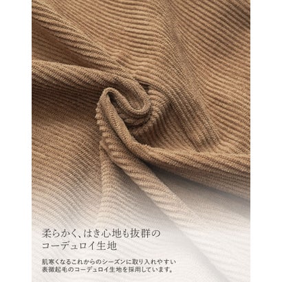 [TREND BOTTOM COLLECTION][低身長/高身長サイズ有]コーデュロイサイド切り替えバックポケットバレルレッグパンツ （アイボリーベージュ）｜詳細画像