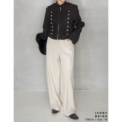 [TREND BOTTOM COLLECTION][低身長/高身長サイズ有]コーデュロイサイド切り替えバックポケットバレルレッグパンツ （アイボリーベージュ）｜詳細画像