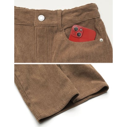 [TREND BOTTOM COLLECTION][低身長/高身長サイズ有]コーデュロイサイド切り替えバックポケットバレルレッグパンツ （アイボリーベージュ）｜詳細画像