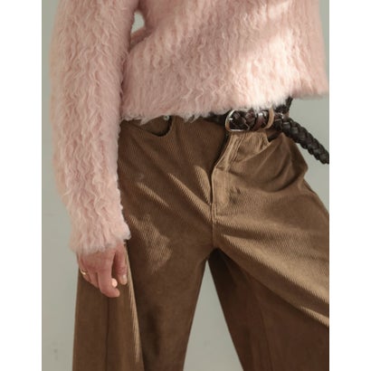 [TREND BOTTOM COLLECTION][低身長/高身長サイズ有]コーデュロイサイド切り替えバックポケットバレルレッグパンツ （モカベージュ）｜詳細画像