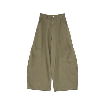 [TREND BOTTOM COLLECTION][低身長/高身長サイズ有]カツラギウォッシュドコクーンパンツ （カーキ）｜詳細画像