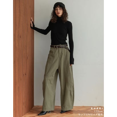 [TREND BOTTOM COLLECTION][低身長/高身長サイズ有]カツラギウォッシュドコクーンパンツ （カーキ）｜詳細画像