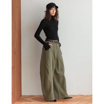 [TREND BOTTOM COLLECTION][低身長/高身長サイズ有]カツラギウォッシュドコクーンパンツ （カーキ）｜詳細画像