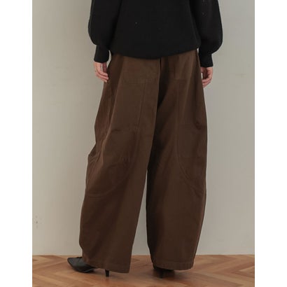 [TREND BOTTOM COLLECTION][低身長/高身長サイズ有]カツラギウォッシュドコクーンパンツ （ブラウン）｜詳細画像