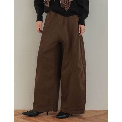 [TREND BOTTOM COLLECTION][低身長/高身長サイズ有]カツラギウォッシュドコクーンパンツ （ブラウン）｜詳細画像