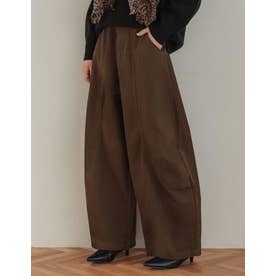 [TREND BOTTOM COLLECTION][低身長/高身長サイズ有]カツラギウォッシュドコクーンパンツ （ブラウン）