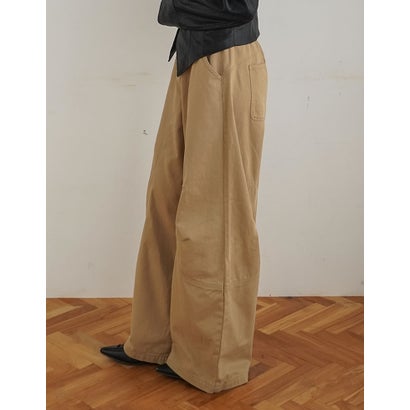 [TREND BOTTOM COLLECTION][低身長/高身長サイズ有]カツラギウォッシュドコクーンパンツ （ベージュ）｜詳細画像