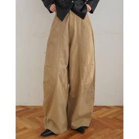 [TREND BOTTOM COLLECTION][低身長/高身長サイズ有]カツラギウォッシュドコクーンパンツ （ベージュ）