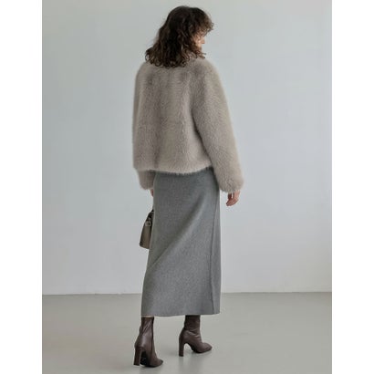 [OUTER COLLECTION][新色追加]フェイクファーステンカラーコート （グレージュ）｜詳細画像