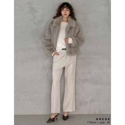 [OUTER COLLECTION][新色追加]フェイクファーステンカラーコート （グレージュ）｜詳細画像