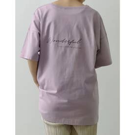 [ユニセックス/親子ペア/キッズサイズ/I.W.U（アイダブリュー）]USAコットンバックロゴ半袖Tシャツ （ピンク）