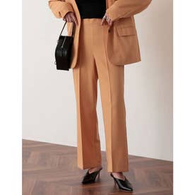 [低身長サイズ有]2WAYカラーツイル裾リボンセンタープレスパンツ （オレンジ）