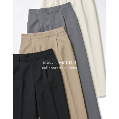 [mau×Re:EDIT][mauコラボ][低身長/高身長/大きいサイズ有]カットツイルテーパードパンツ （ブラック）｜詳細画像
