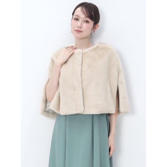 ファーケープジャケット （ベージュ）