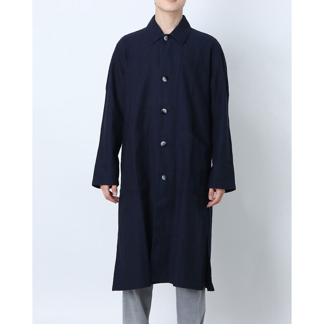 安いを販売 【45R】リネンインディゴロングコート