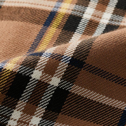 ジーラ GeeRA 合皮ベルトデザインプリーツスカート （ブラウン大柄チェック）｜詳細画像