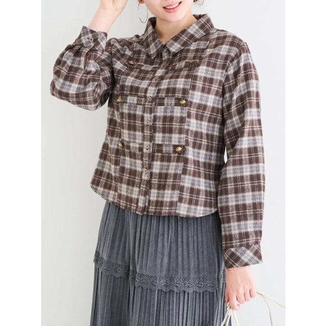【WEB限定】ナポレオンチェックシャツ （ベージュ）
