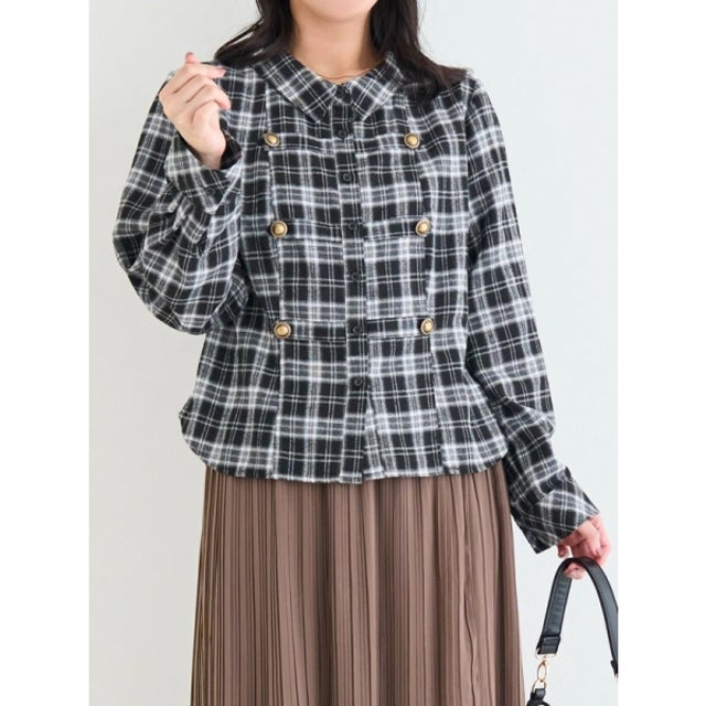 【WEB限定】ナポレオンチェックシャツ （黒）