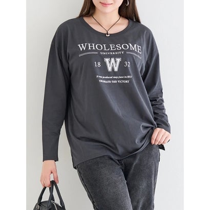 アソート柄刺繍ロングTシャツ （オフホワイト）｜詳細画像