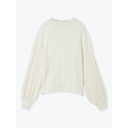リジェイ＆スプル Re-J&SUPURE パール付きケーブルベロアモールニットプルオーバー （サックス）｜詳細画像