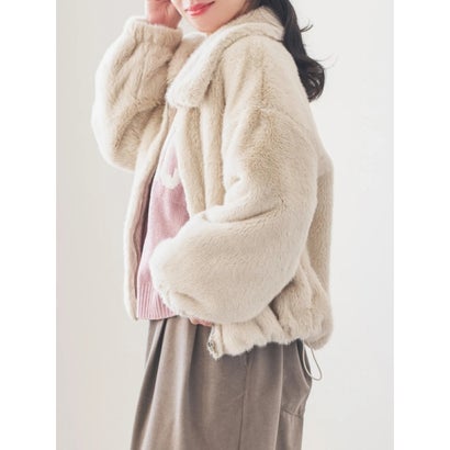 フェイクファーブルゾン （モカ茶）｜詳細画像
