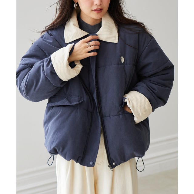 ＜U.S.POLOASSN.＞ワークデザイン中綿ブルゾン （ネイビー）