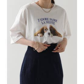犬フォトTシャツ （オフ白）