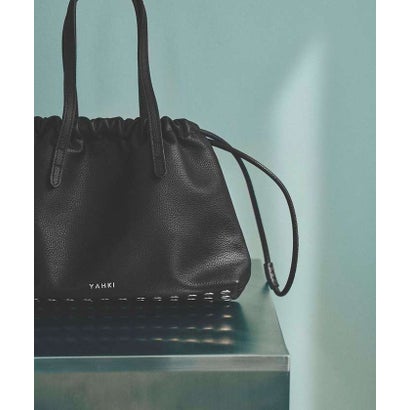 【YAHKI】YH-827 HAND BAG/巾着バッグ/スタッズ/レザーバッグ （ブラック）｜詳細画像