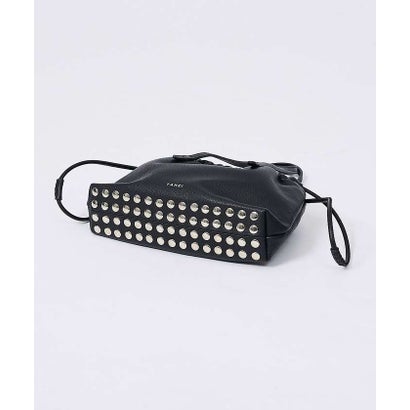 【YAHKI】YH-827 HAND BAG/巾着バッグ/スタッズ/レザーバッグ （ブラック）｜詳細画像