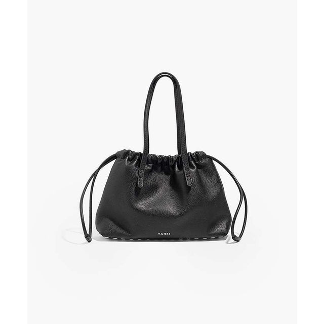 【YAHKI】YH-827 HAND BAG/巾着バッグ/スタッズ/レザーバッグ （ブラック）