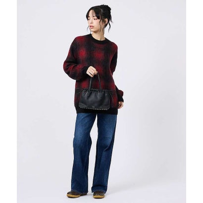 【YAHKI】YH-827 HAND BAG/巾着バッグ/スタッズ/レザーバッグ （ブラウン）｜詳細画像