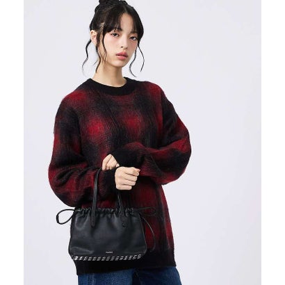 【YAHKI】YH-827 HAND BAG/巾着バッグ/スタッズ/レザーバッグ （ブラウン）｜詳細画像