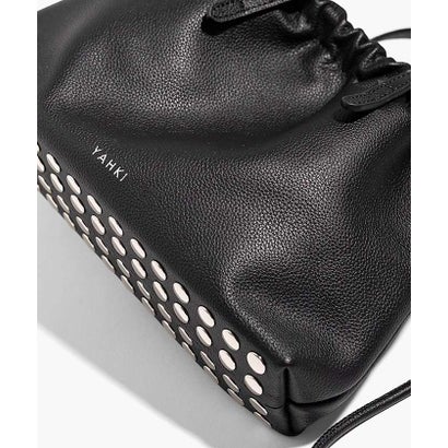 【YAHKI】YH-827 HAND BAG/巾着バッグ/スタッズ/レザーバッグ （ブラウン）｜詳細画像