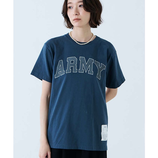 【JOHNBULL/ジョンブル】ARMY プリント S/S Tシャツ / 半袖T （ネイビー）