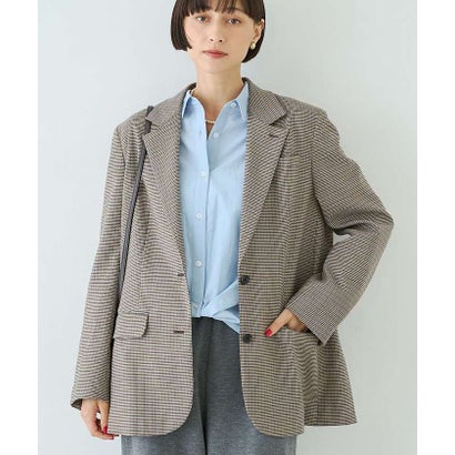 ルージュ ヴィフ ラクレ Rouge vif la cle ウール混ストレッチツイルシングルテーラージャケット【予約】 （グレー）｜詳細画像