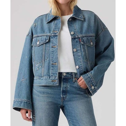 ルージュ ヴィフ ラクレ Rouge vif la cle 【Levi's/リーバイス】デニムスタッズトラッカージャケット/Gジャン/クロッ （ブルー）｜詳細画像