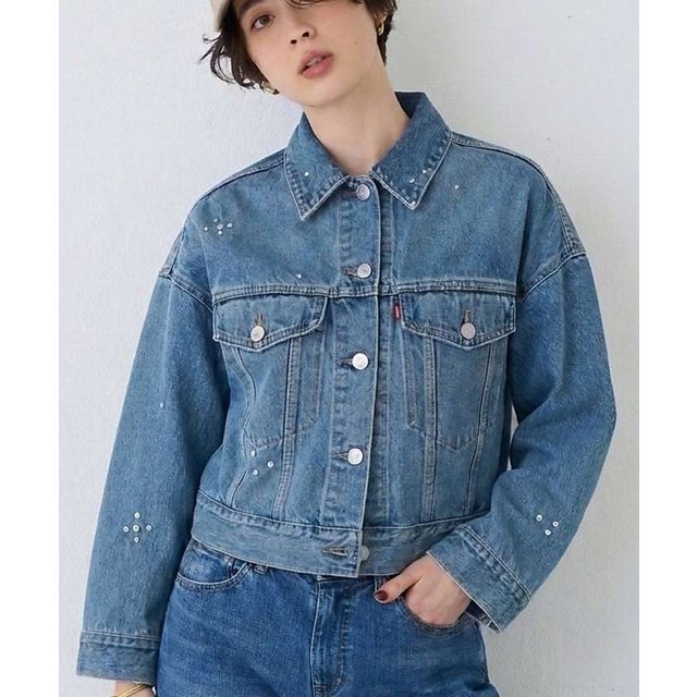 【Levi's/リーバイス】デニムスタッズトラッカージャケット/Gジャン/クロッ （ブルー）