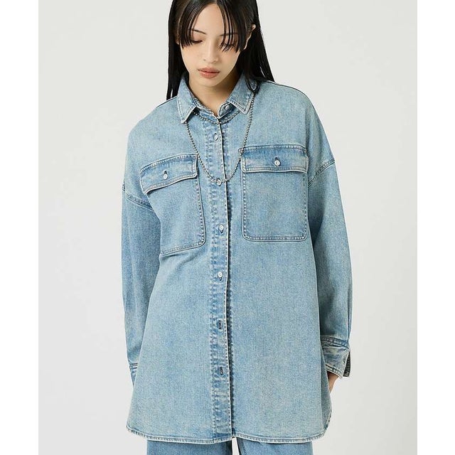 【Healthy denim / ヘルシーデニム】Almond / デニムシャツ （ライトブルー）